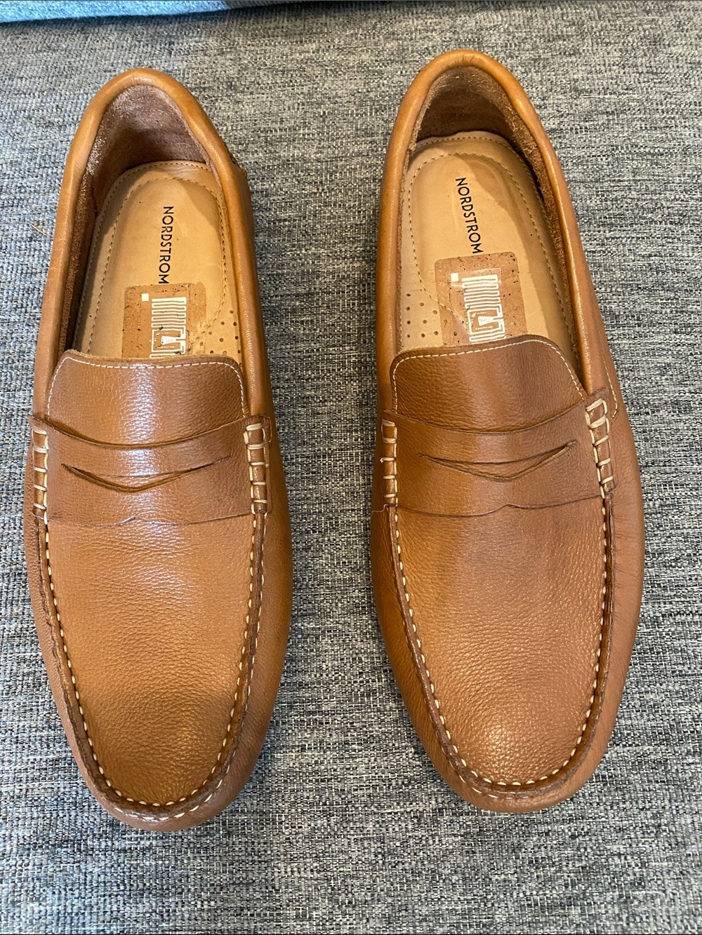 Nordstrom Men's Cognac Leather Penny Loafers